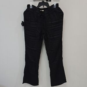 New With Tags Roxy Black Textured Pants Womens Size Large Drawstring Textured